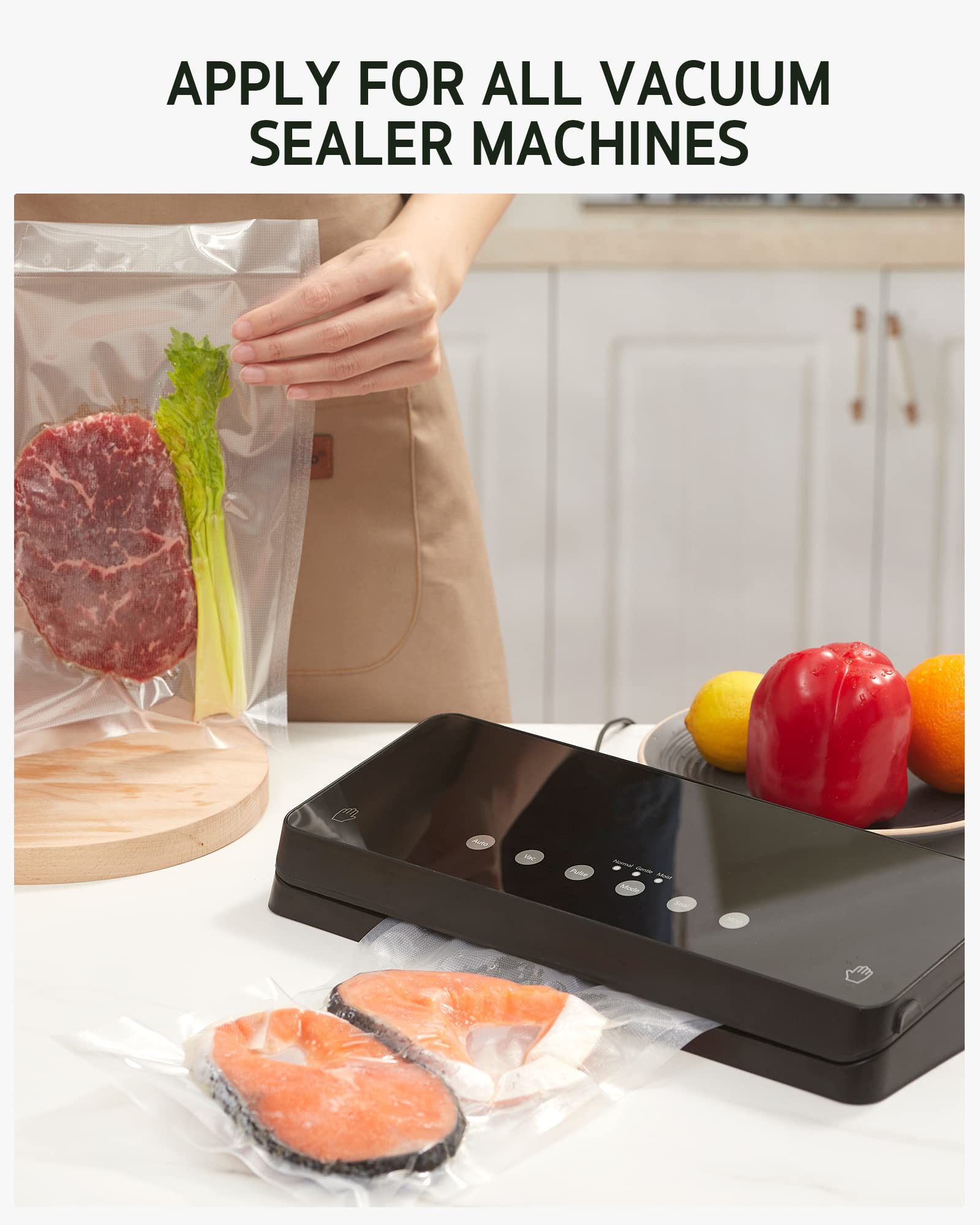 Syntus versatile bags for vegetables, seafood, ribs, and more.