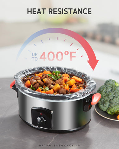 Syntus liners withstand heat up to 400°F for robust slow cooking sessions.