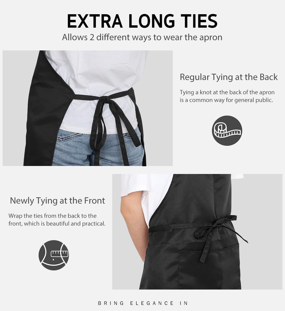 Syntus large pockets hold thermometers, slips, and recipe cards within easy reach