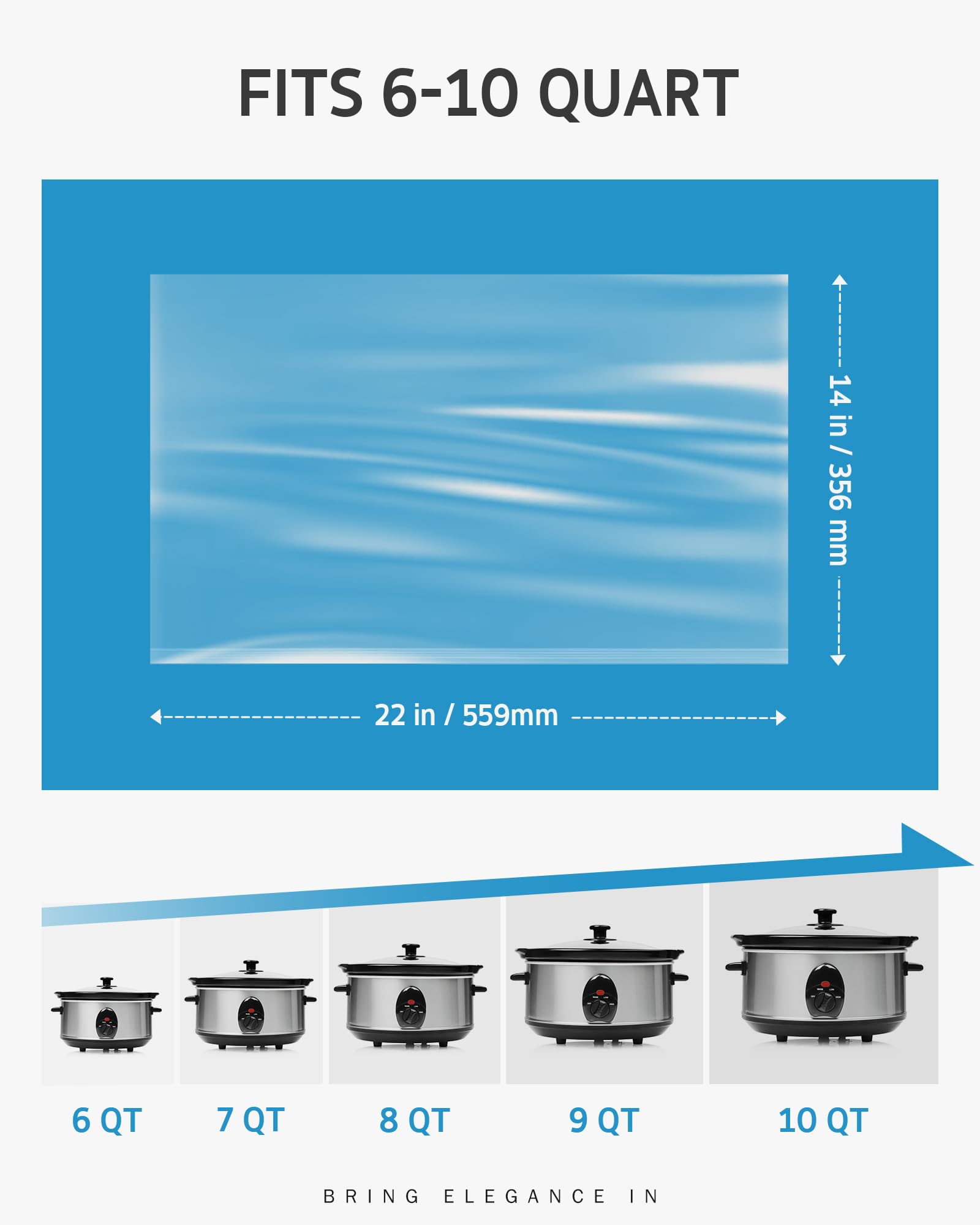 Syntus 14x22 XL liners sized to cover most slow cookers.
