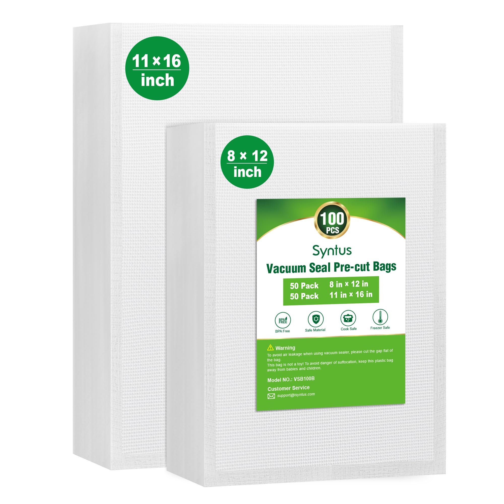Syntus quart 8x12 vacuum bags for quick storage and prep.