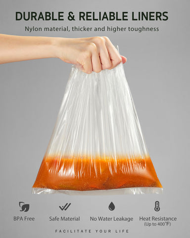 Syntus 13x21 inch liners in box ready for 3–8 quart pots.