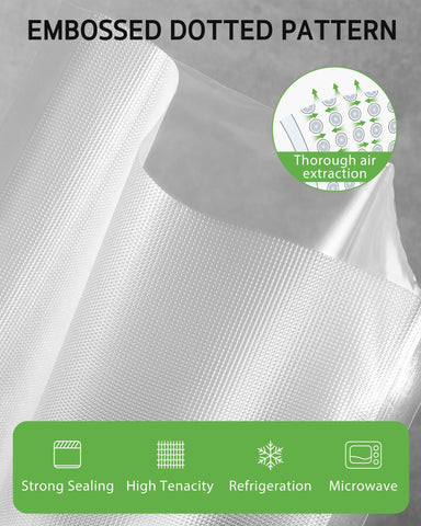Syntus textured-side bags resist punctures from bones and sharp foods.