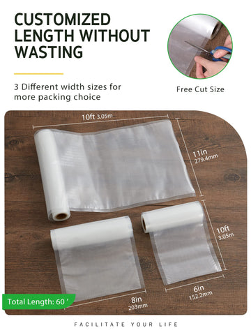 Syntus vacuum bags 8x10 roll ideal for larger ingredients and bulk storage.