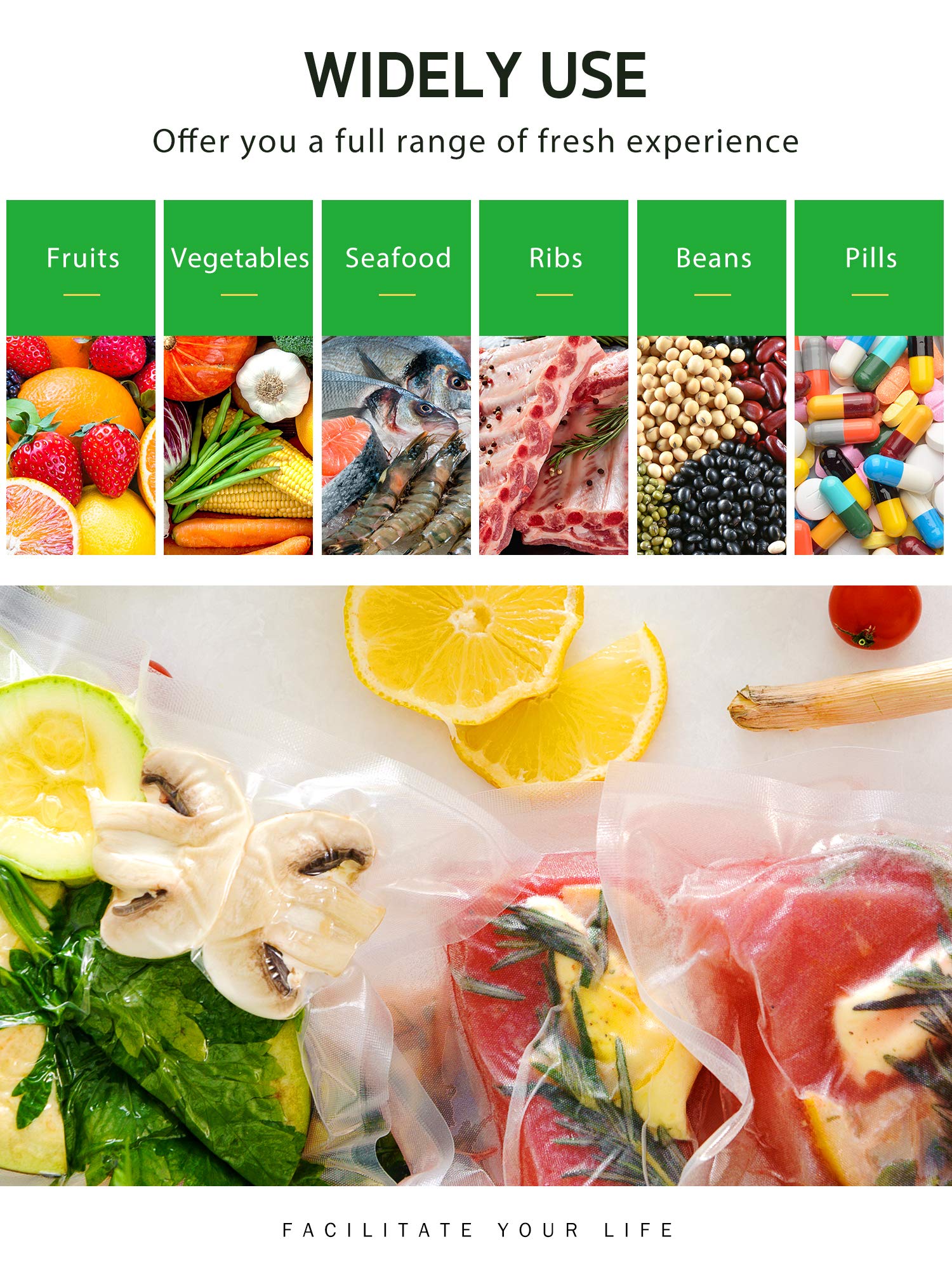 Syntus bags being used for sous vide or meal prep.