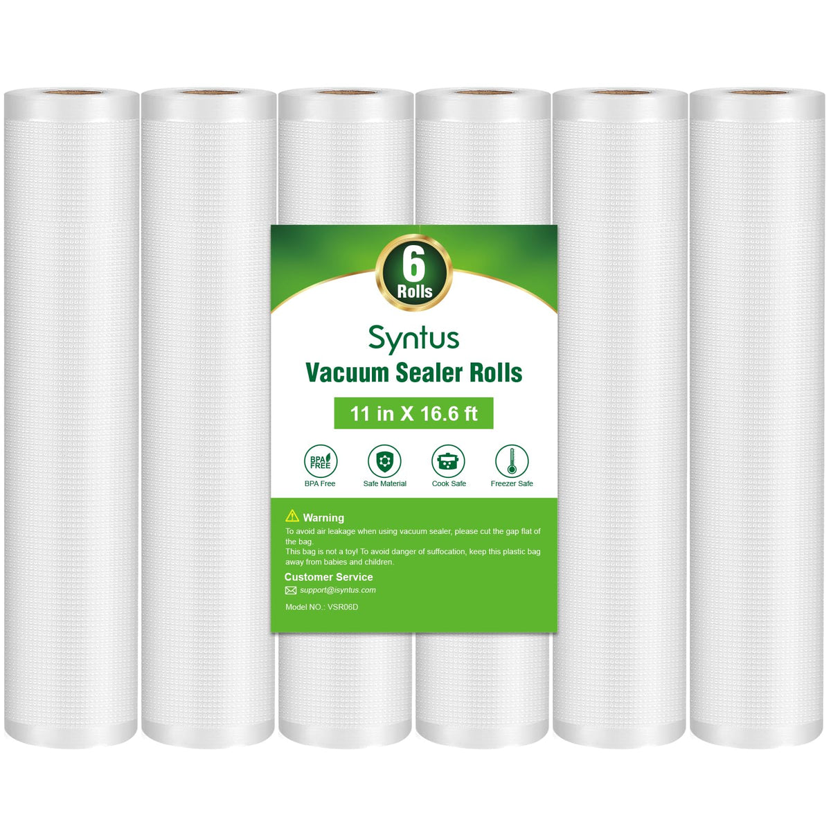 Syntus vacuum sealer bags with puncture-prevention design for fresher storage.