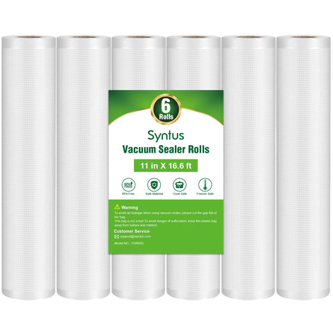 Syntus vacuum sealer bags with puncture-prevention design for fresher storage.
