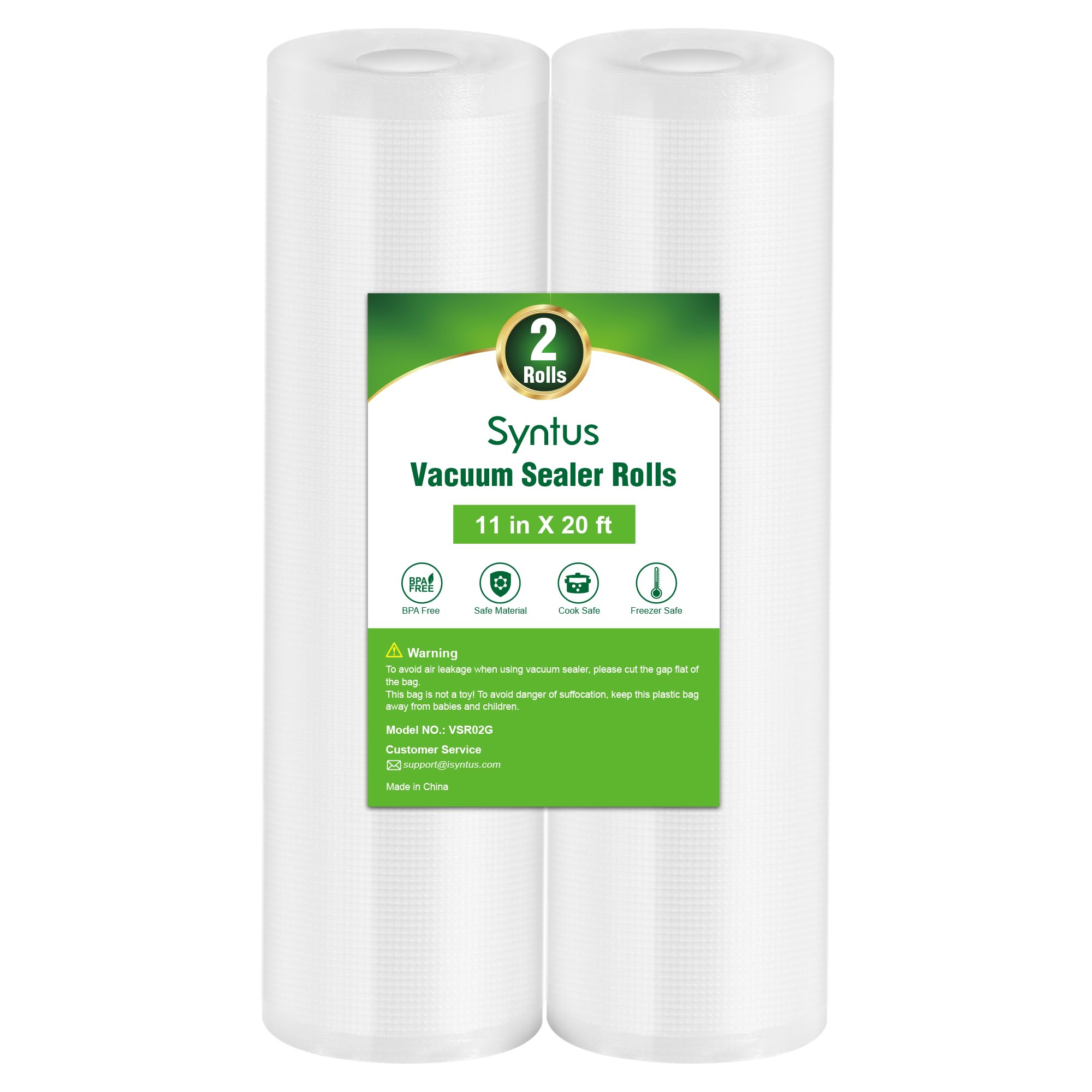 Syntus vacuum sealer bags roll 11x20-20ft for versatile meal prep storage.