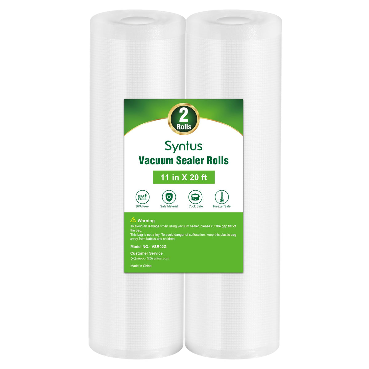 Syntus vacuum sealer bags roll 11x20-20ft for versatile meal prep storage.