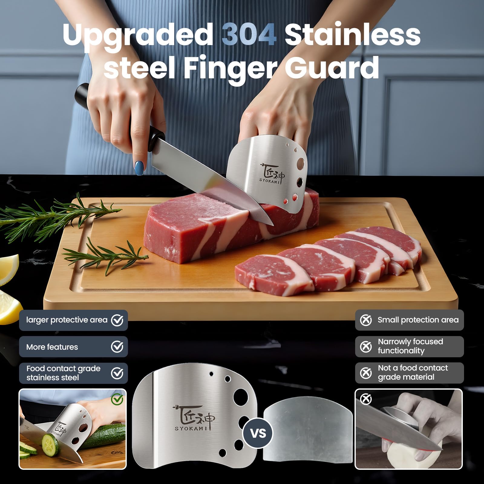 SYOKAMI angled scraping surface lets you clean without removing guard