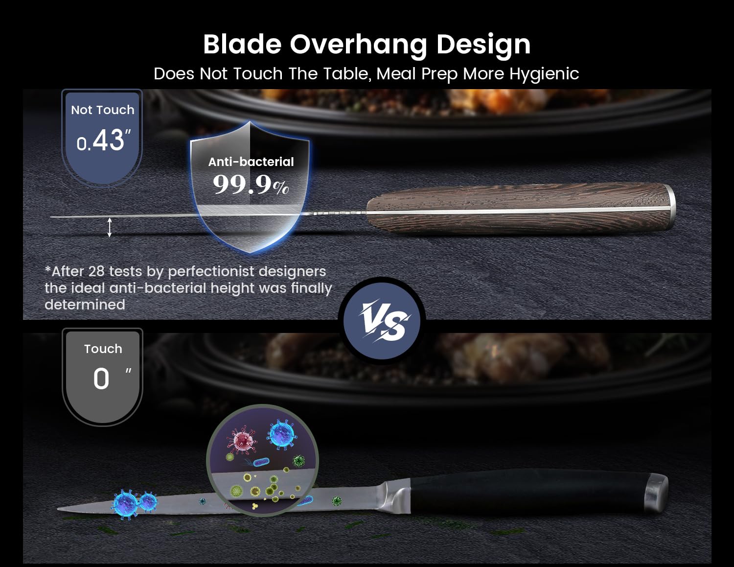 SYOKAMI curved-blade design enables clean separation of meat from bone