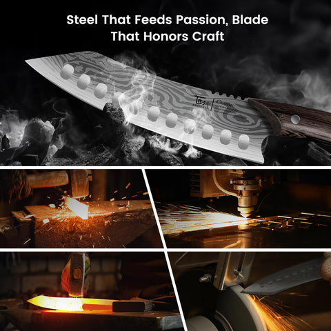 SYOKAMI Damascus-pattern blade ready for everyday kitchen tasks