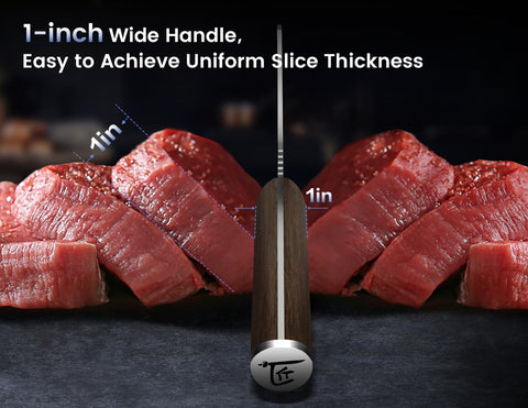 SYOKAMI full-tang wood handle provides secure grip and balanced control