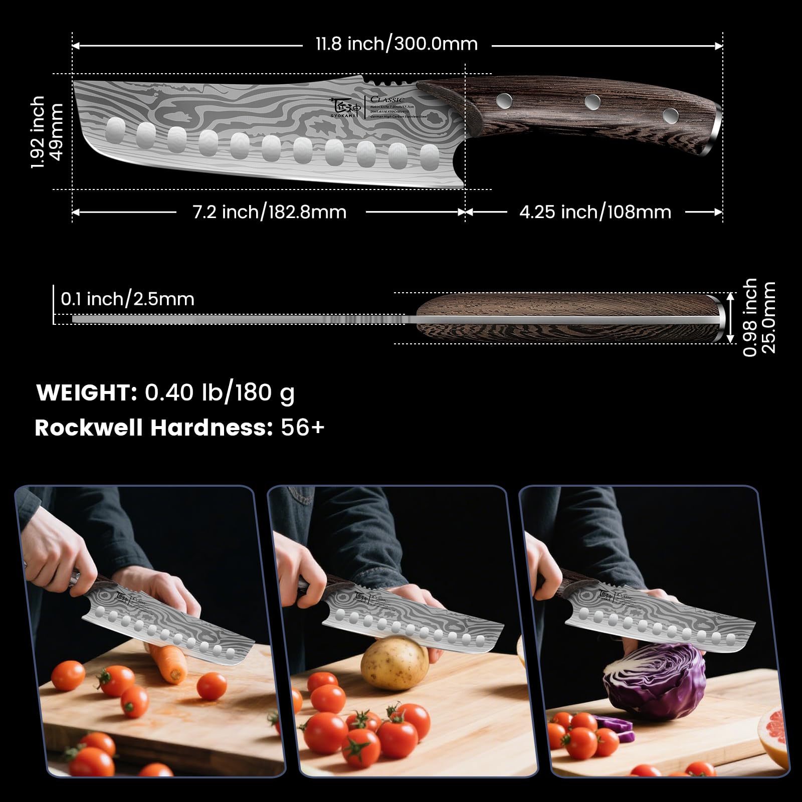 SYOKAMI Nakiri high-carbon steel offers durable performance