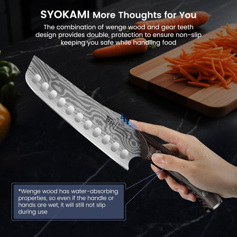 SYOKAMI Nakiri precision edge enables effortless slicing