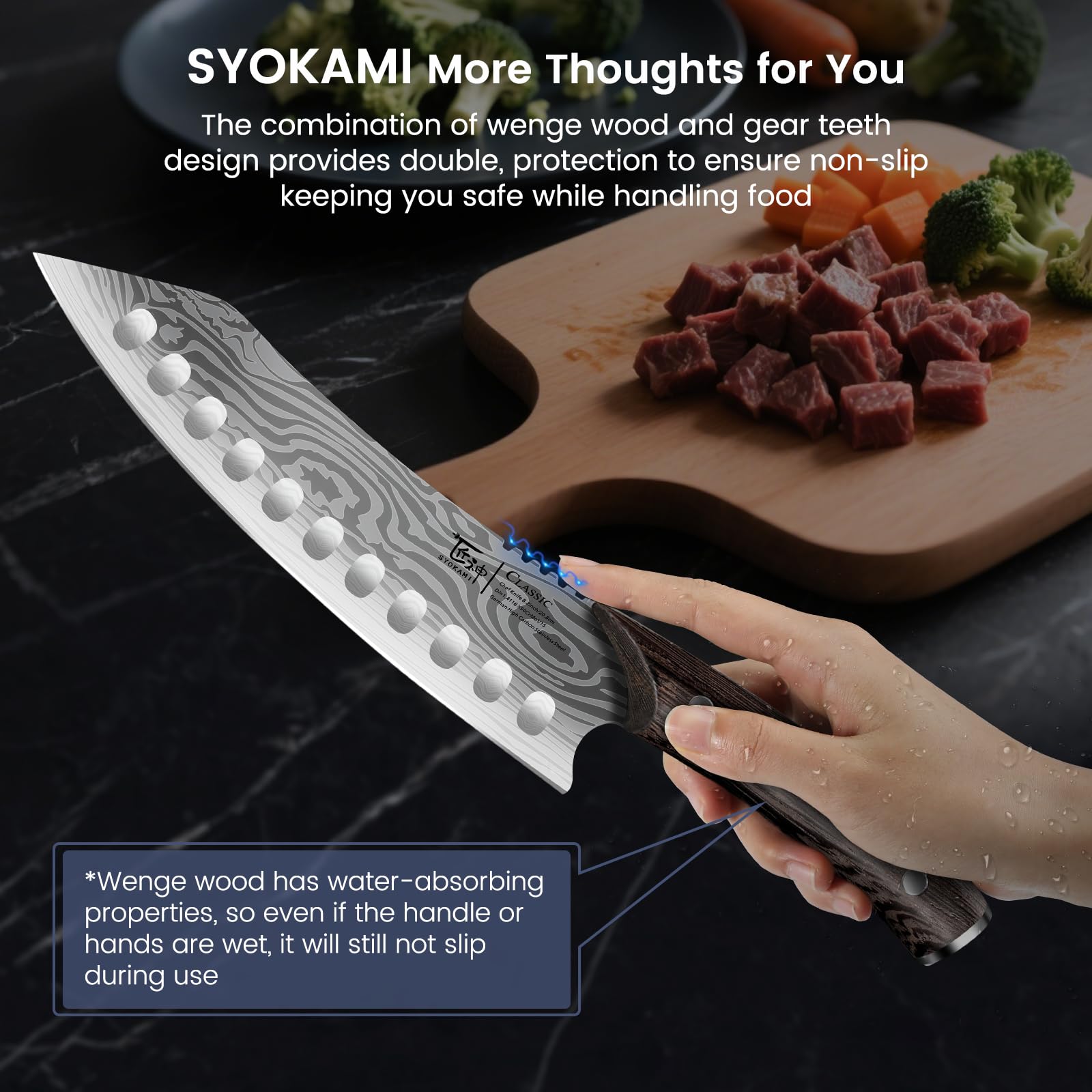 SYOKAMI non-slip gear teeth with wenge handle boosts grip
