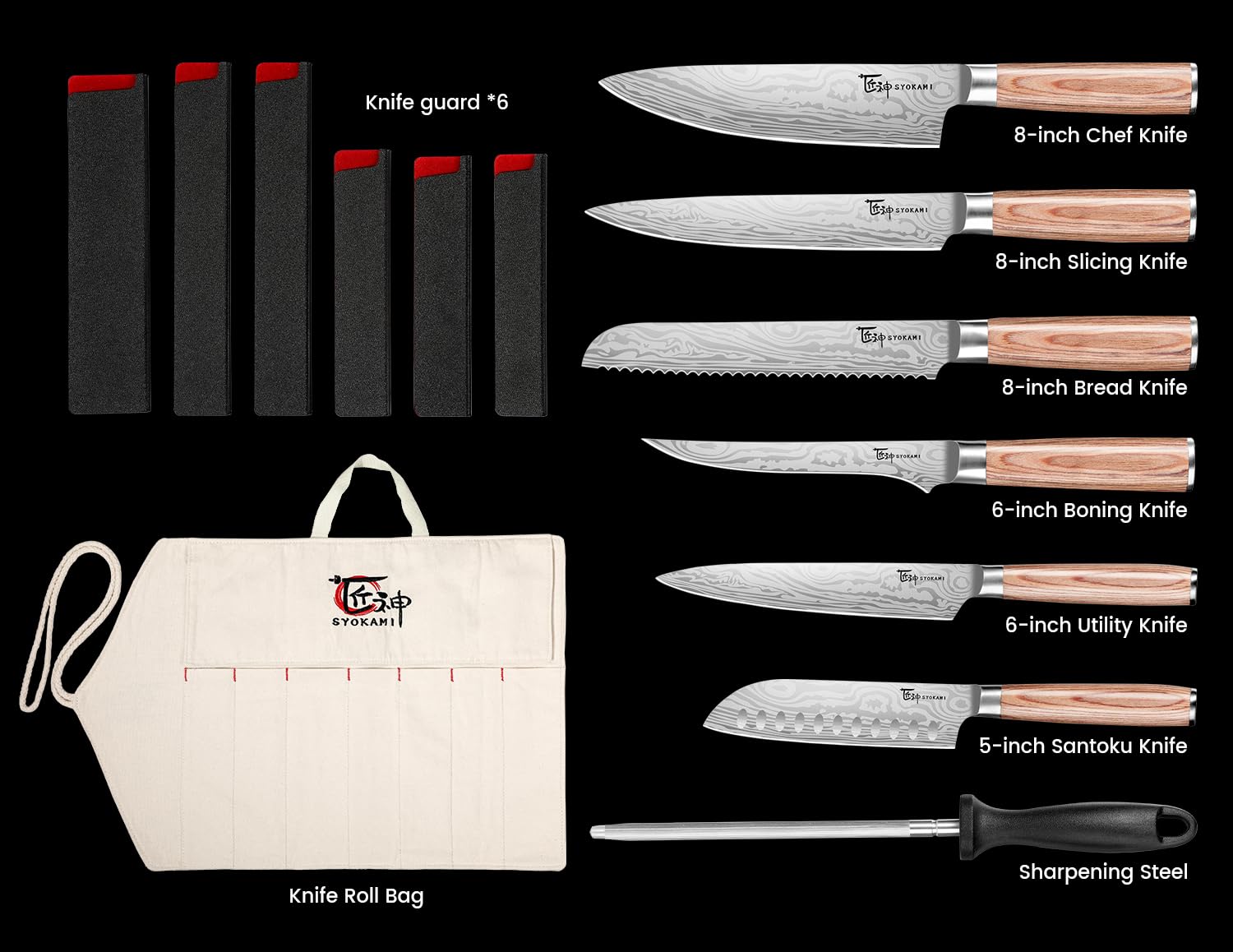 SYOKAMI rust-resistant knives designed for daily cooking and outdoor use.