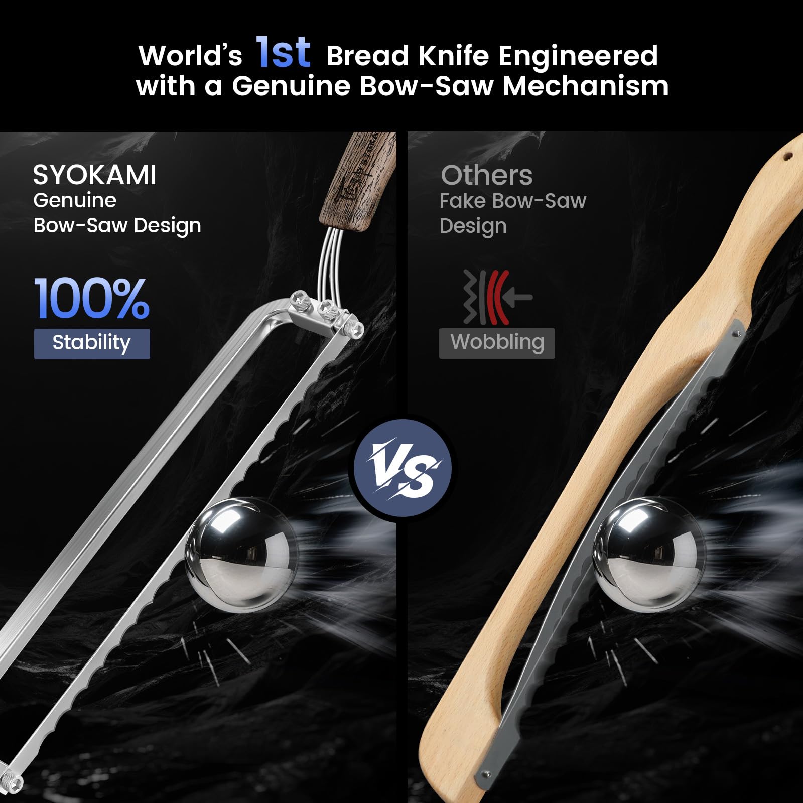 SYOKAMI sourdough slicer with razor-edge for clean cuts