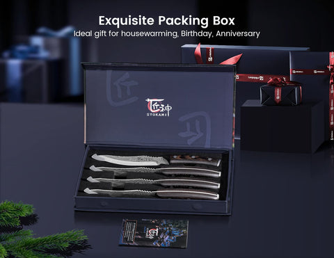 SYOKAMI gift-packaged steak knives ideal for gifting on special occasions.