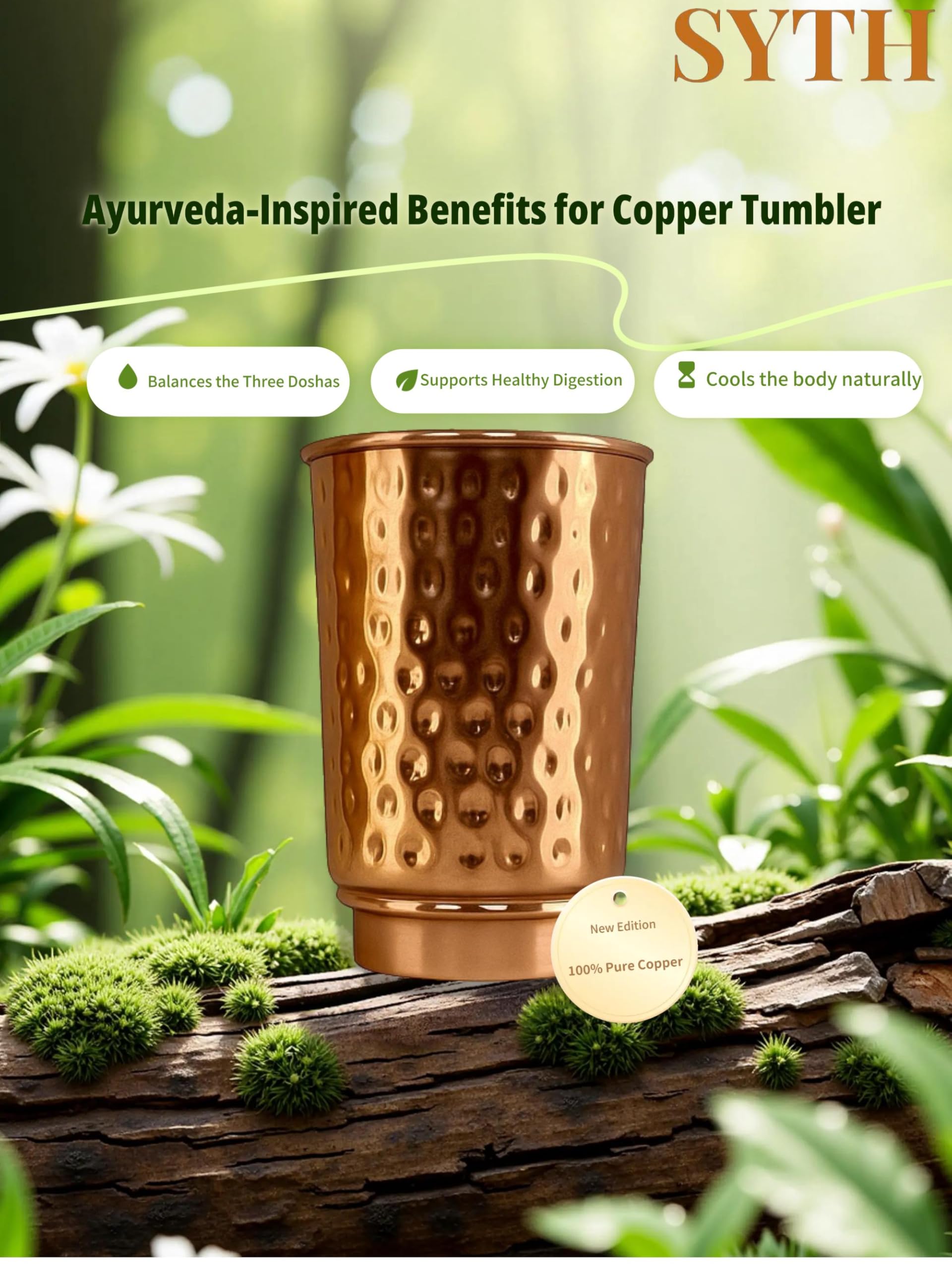 SYTH daily wellness ritual setup with copper tumbler