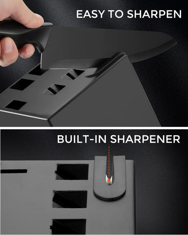 Syvio chef knife close-up showcases sharp 15-degree edge performance.