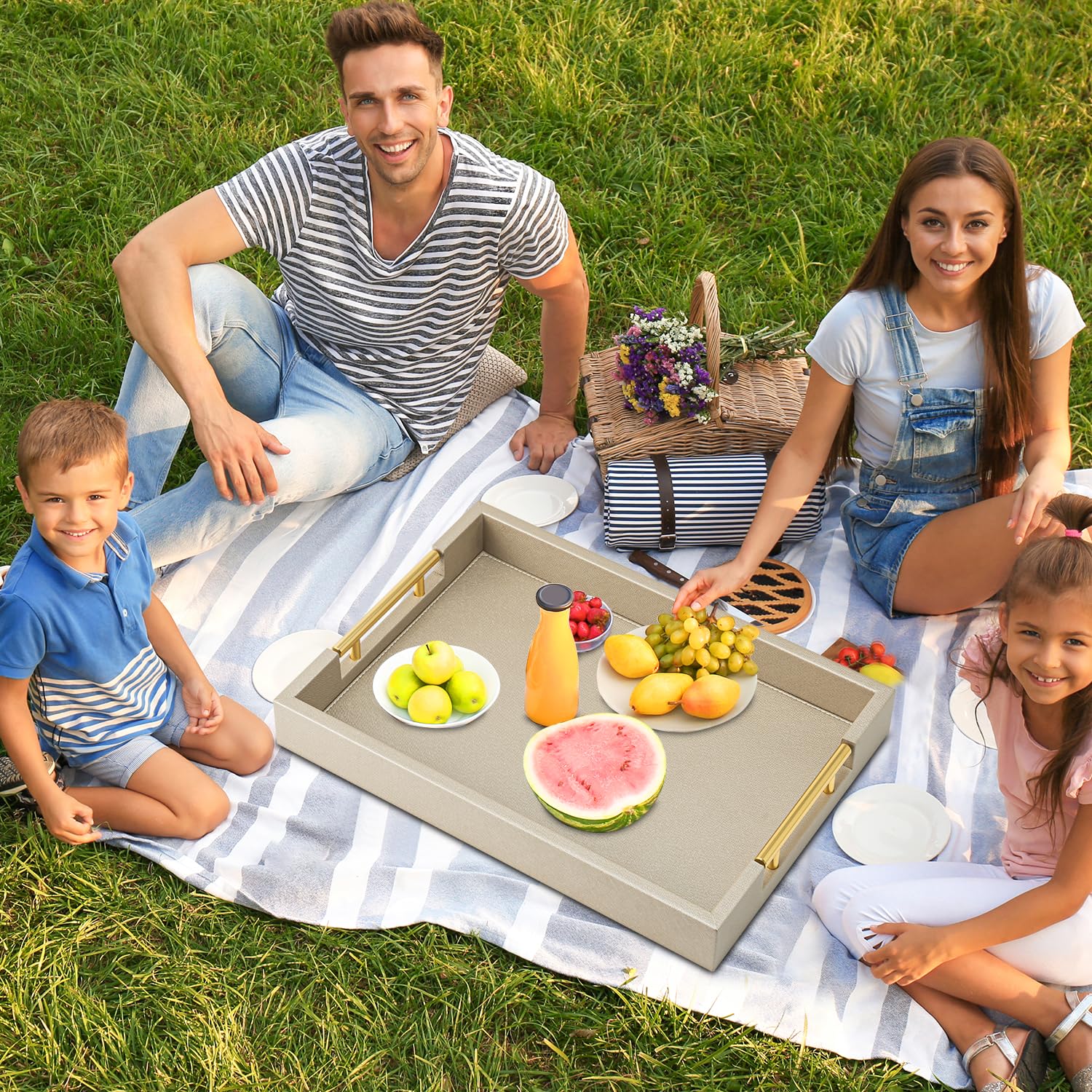 SYYSY Ottoman coffee table tray ideal for easy food and drink service.