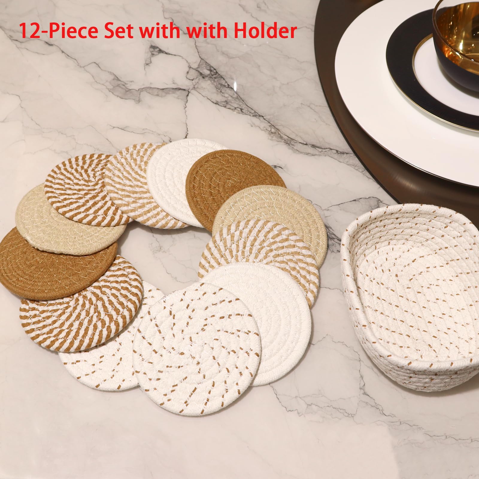 SZDPC boho coasters in multiple colors add stylish table decor