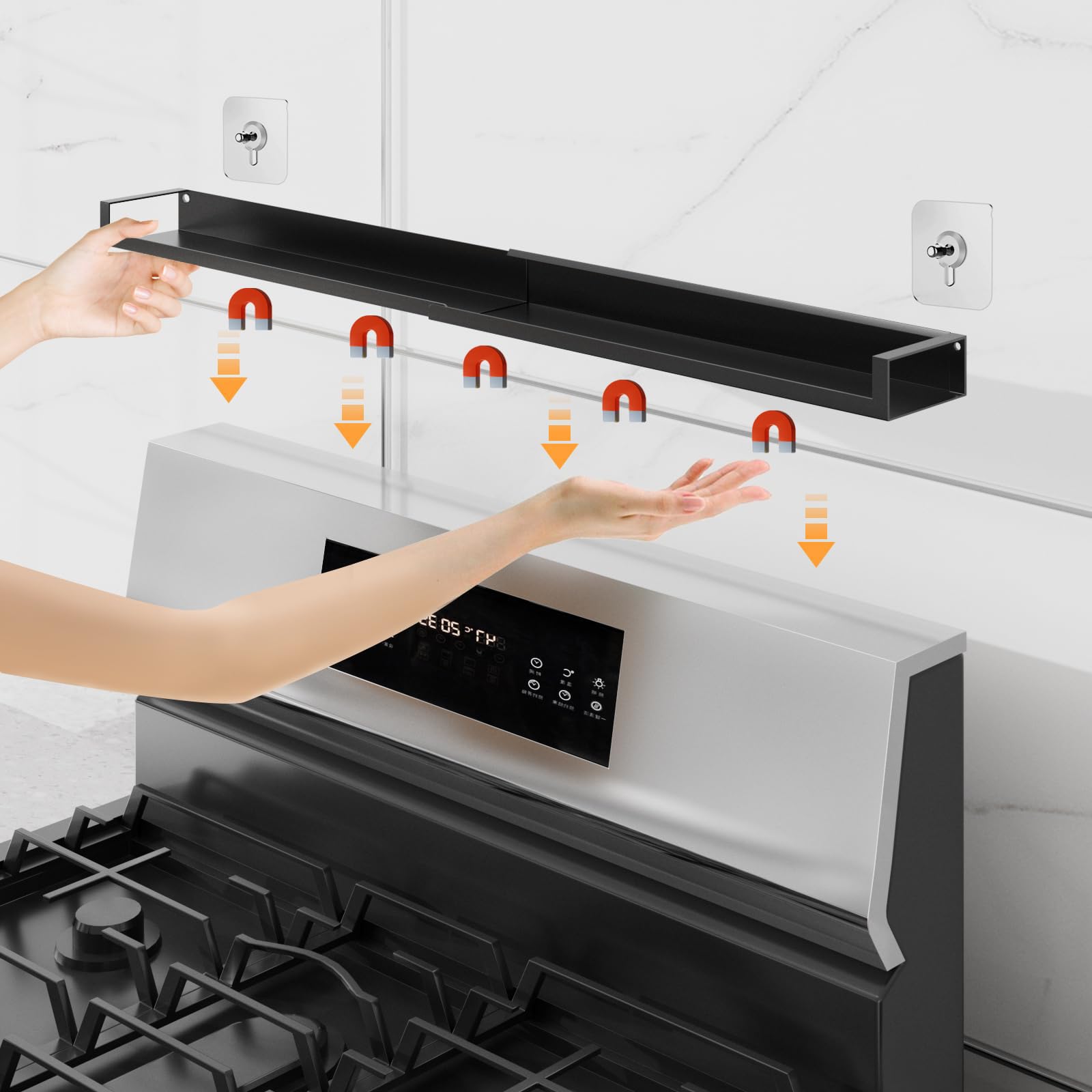 SZJHXIN sleek matte black design blends with any kitchen decor.