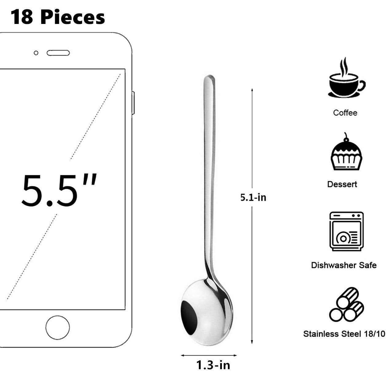 SZLFSX coffee spoons with mirror finish ideal for stirring espresso and desserts.