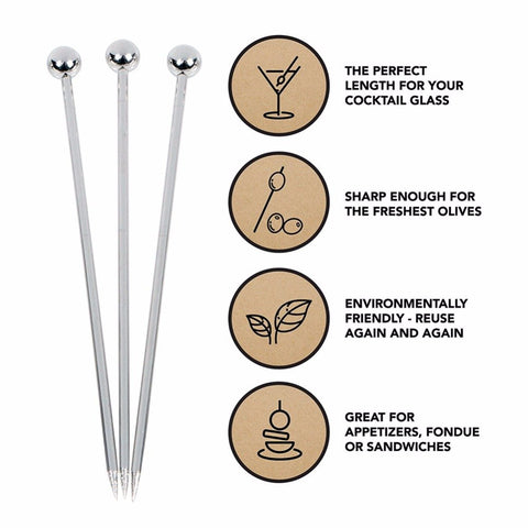 SZLFSX rustproof cocktail picks resist tarnish for long-lasting barware use