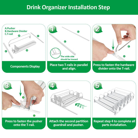 SZNLZQ Drink Organizer dimension guidance helps ensure proper fridge fit.