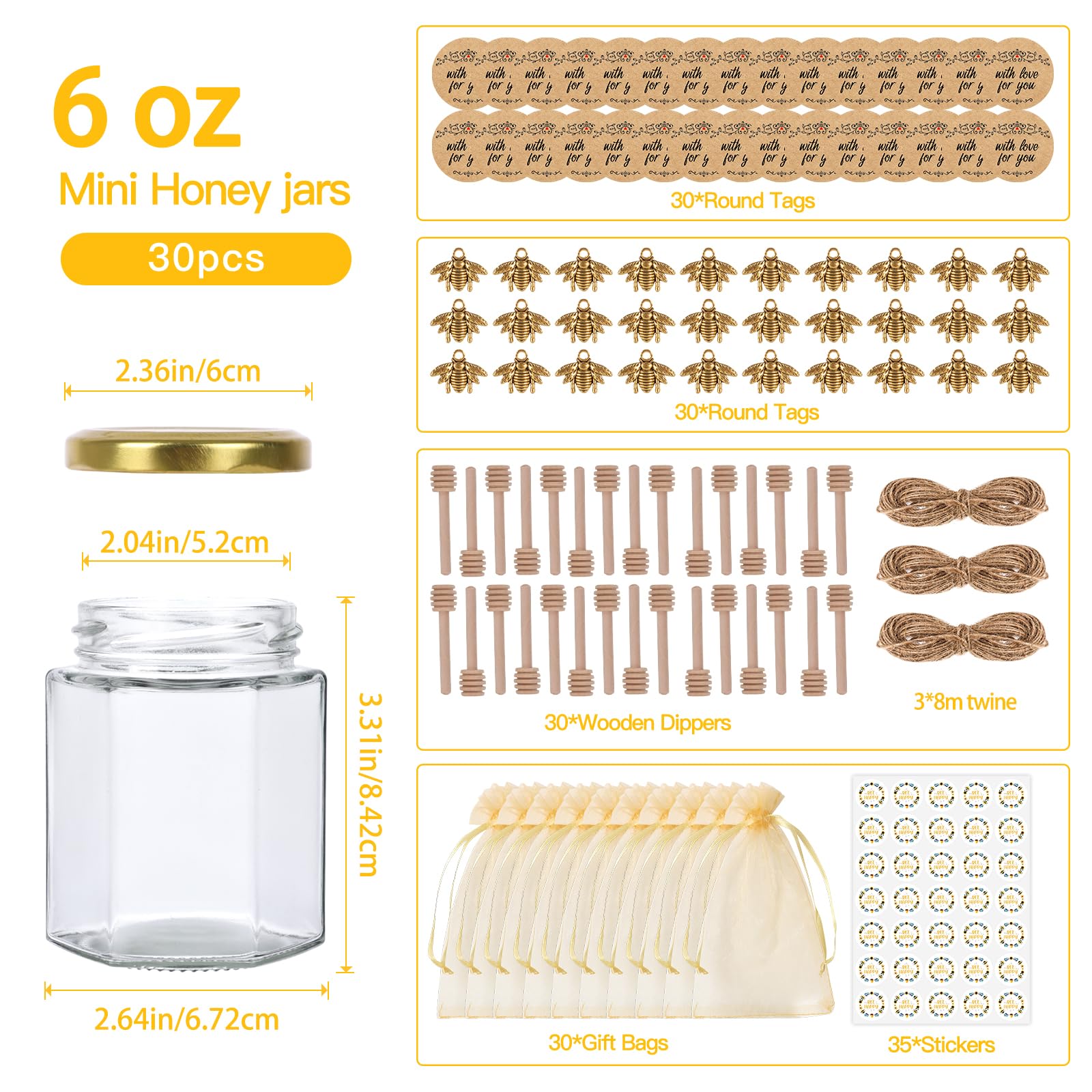 SZUAH airtight golden-lid honey jar prevents leaks and keeps contents fresh