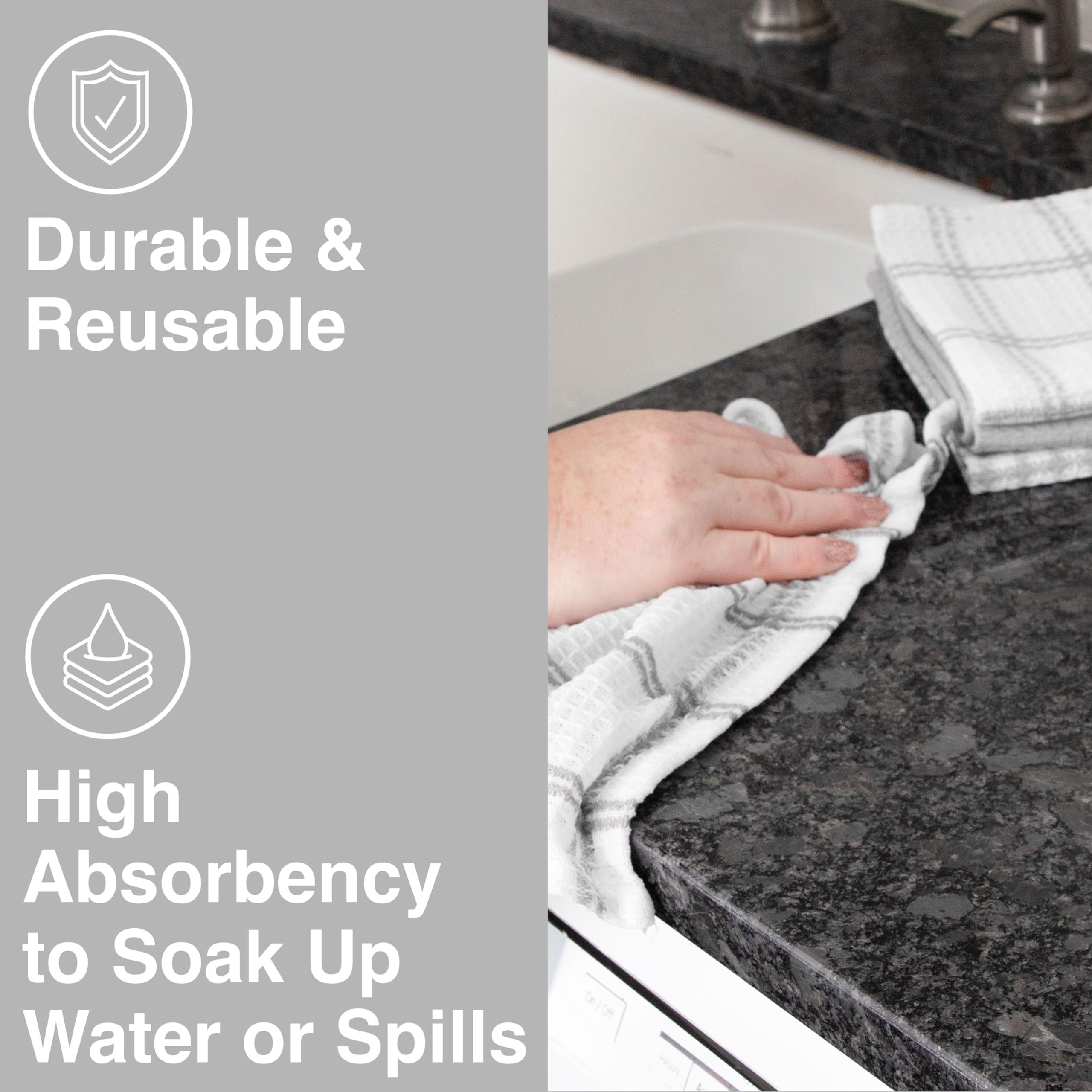 Sturdy stitching ensures durability for frequent washing and use.