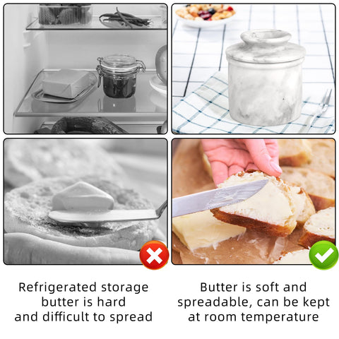 TABHOUKIT white-grey butter-keeper-dish pairs with modern counters