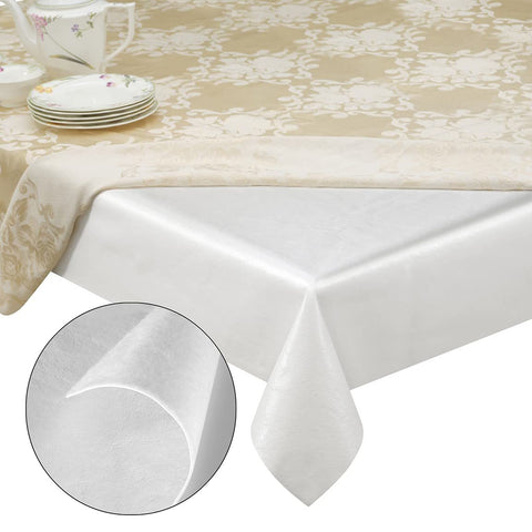 Tablecloths by Design table pad protector closeup showing scratch resistance.
