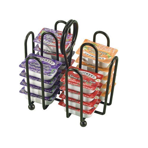Tablecraft 597CBK jelly packet rack, black finish, keeps packets organized and accessible for diners.