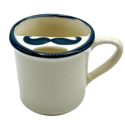 Taconic Shave mustache-guard mug keeps your lip dry while sipping coffee.
