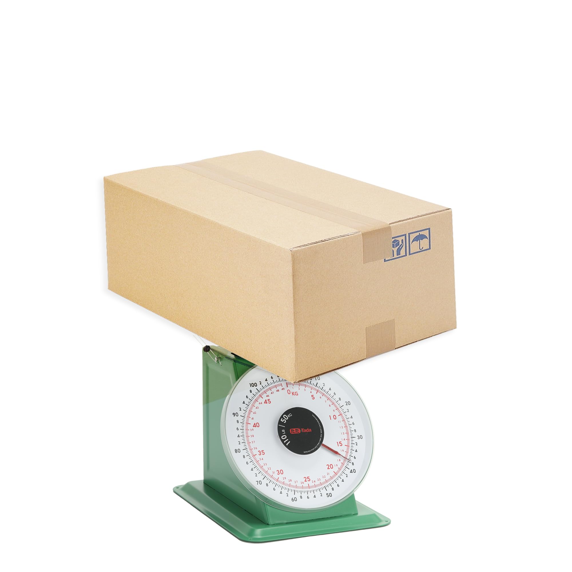 TADA scale flat top allows sturdy placement of large items.