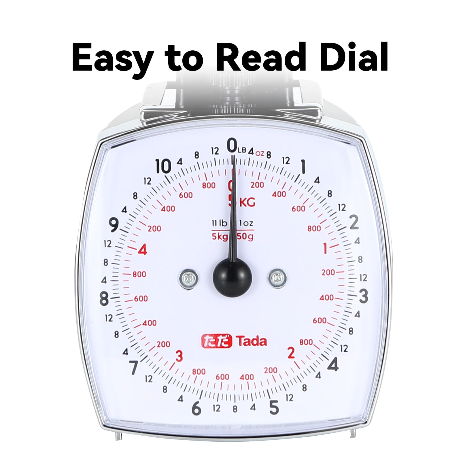 TADA analog scale with removable measuring cup used for liquids.