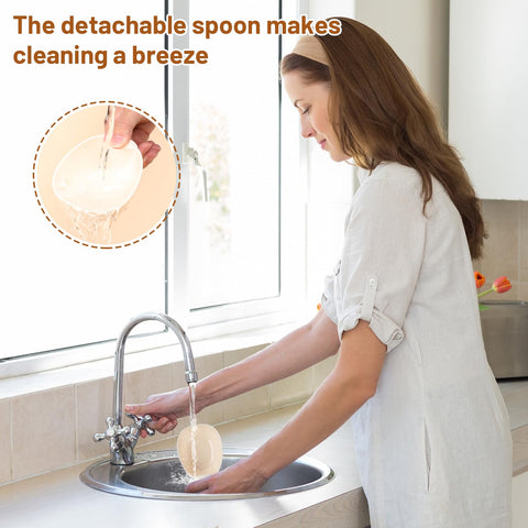 Taduno measuring spoon scale weighing contents accurately in use