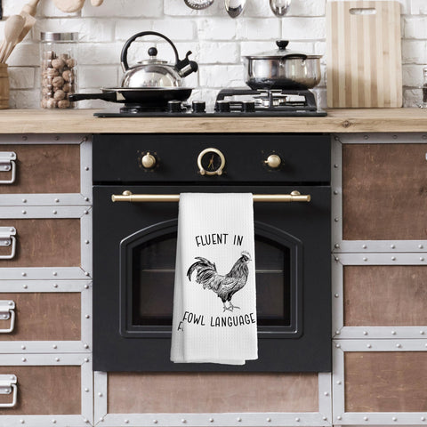 TAEDIN dish towel features chicken motif ideal for farmhouse decor