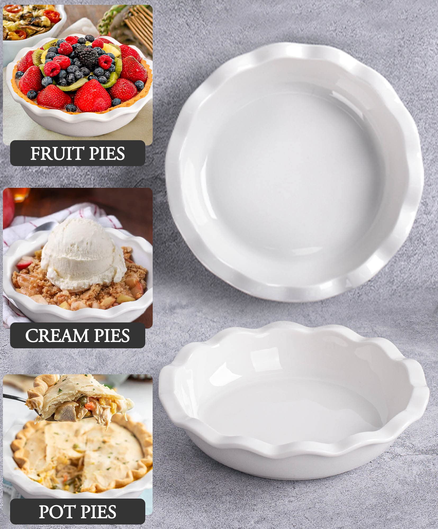 Taeochiy durable porcelain bakeware provides steady heat distribution.