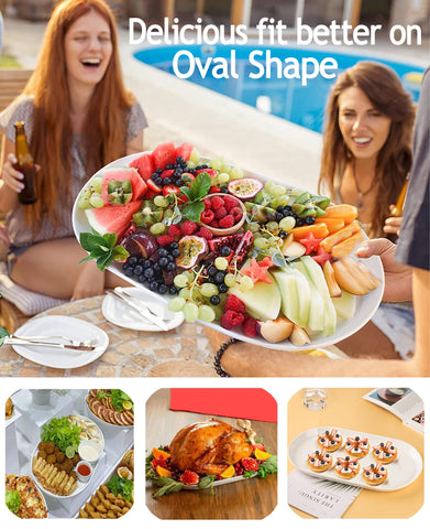 Taeochiy elegant white platter enhances any dinner party setting