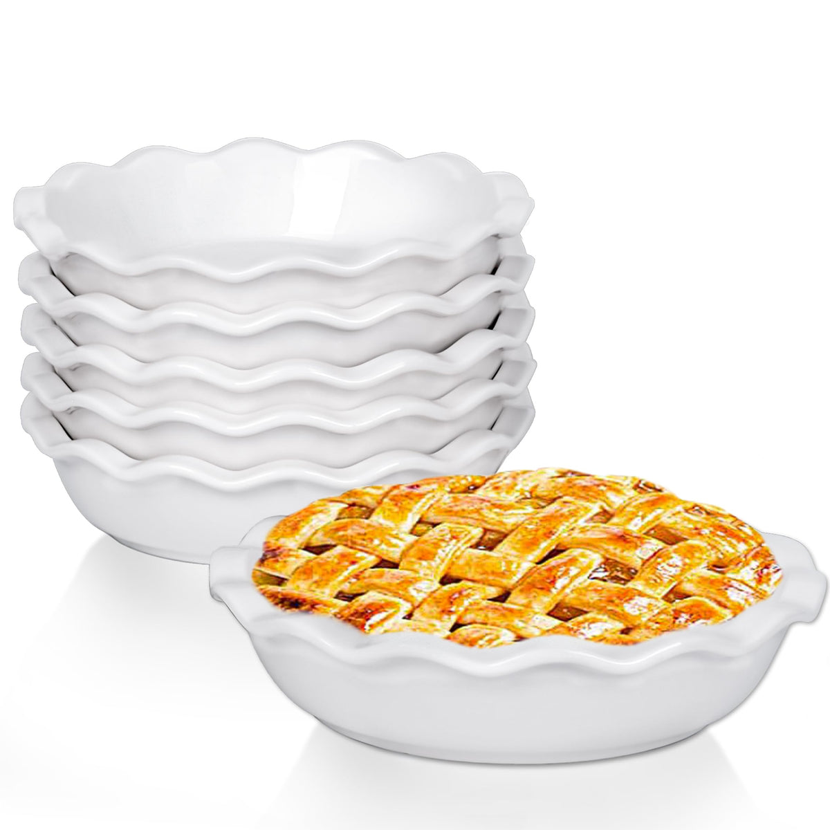 Taeochiy mini pie pan with wave edge for crimped crusts.