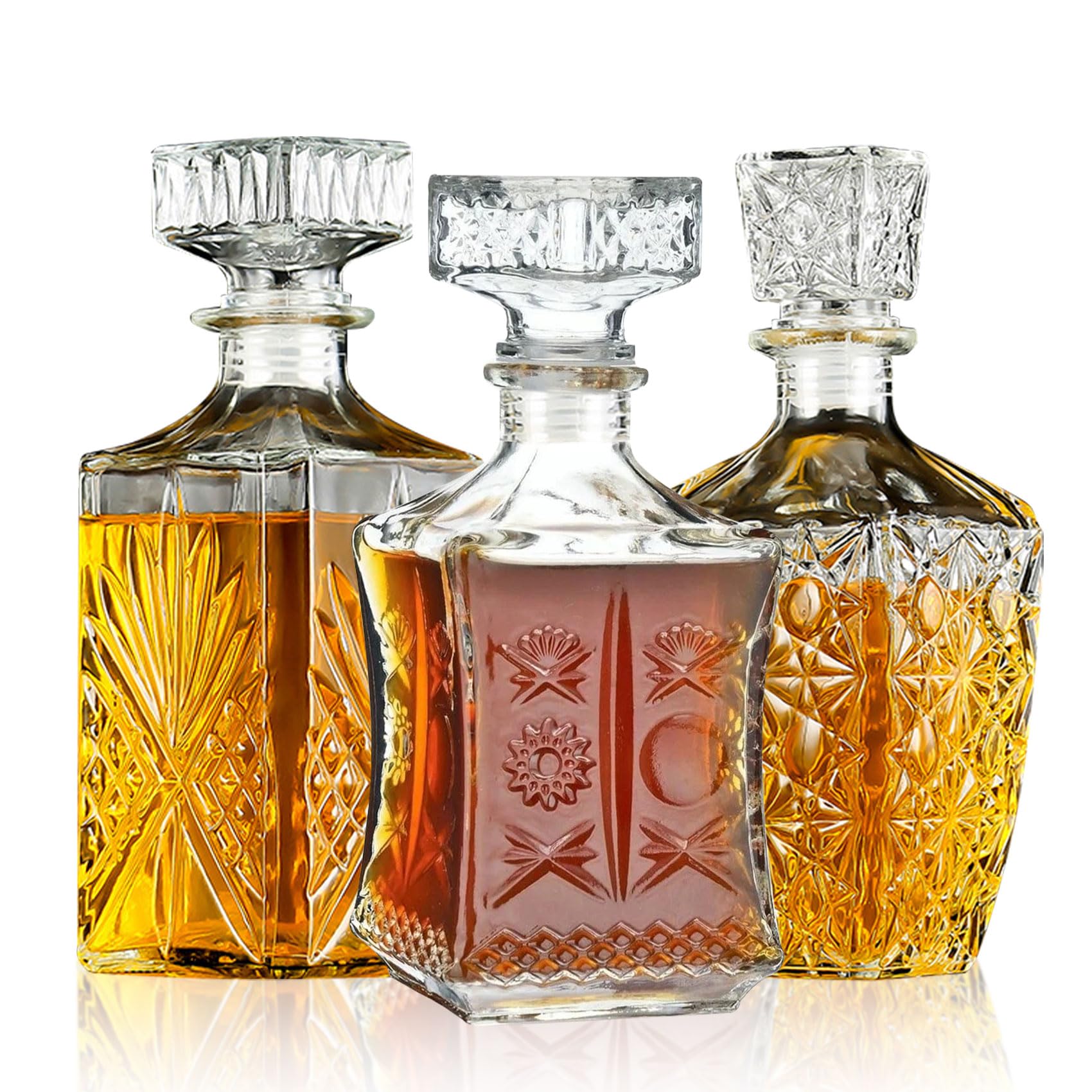 Taeyonk whiskey decanter set style a with floral pattern enhances home bar display