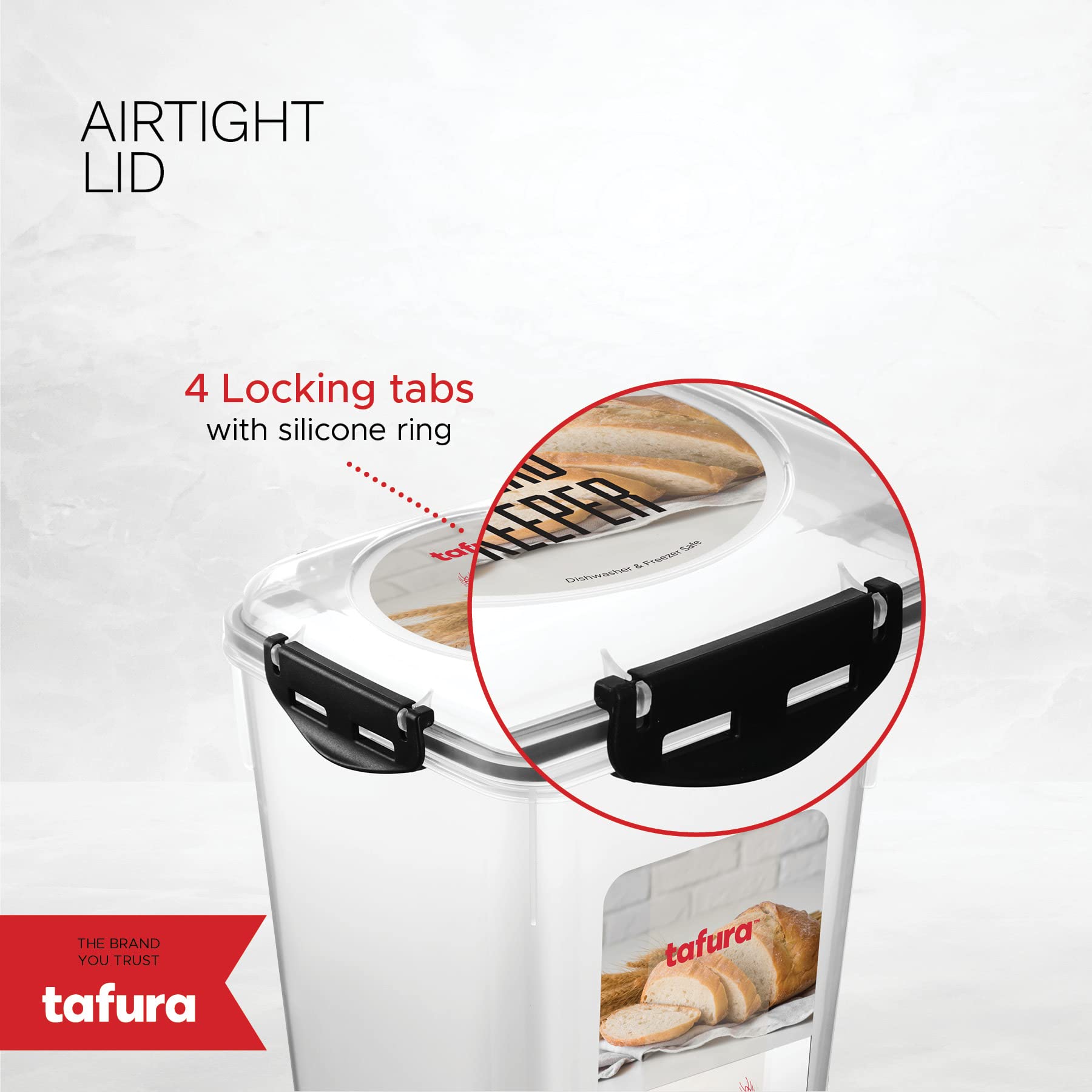 Tafura BPA-free plastic bread box highlights food-safe storage