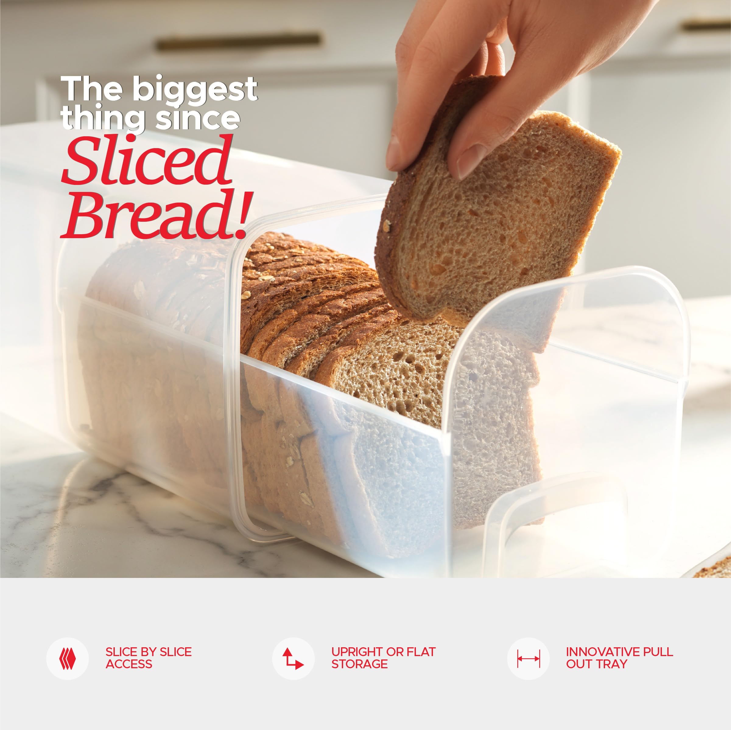 Tafura sleek bread box complements a modern kitchen.