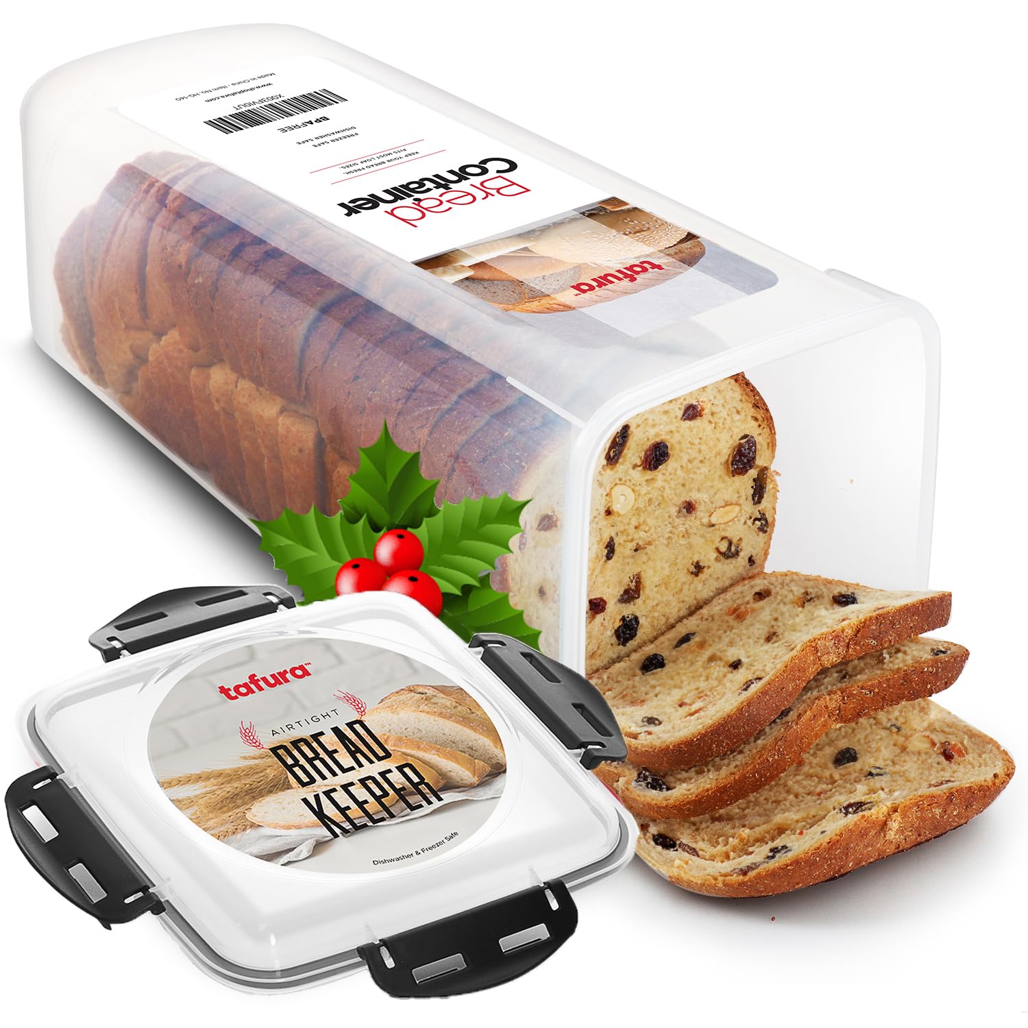 Tafura bread container with airtight lid preserving freshness on the counter