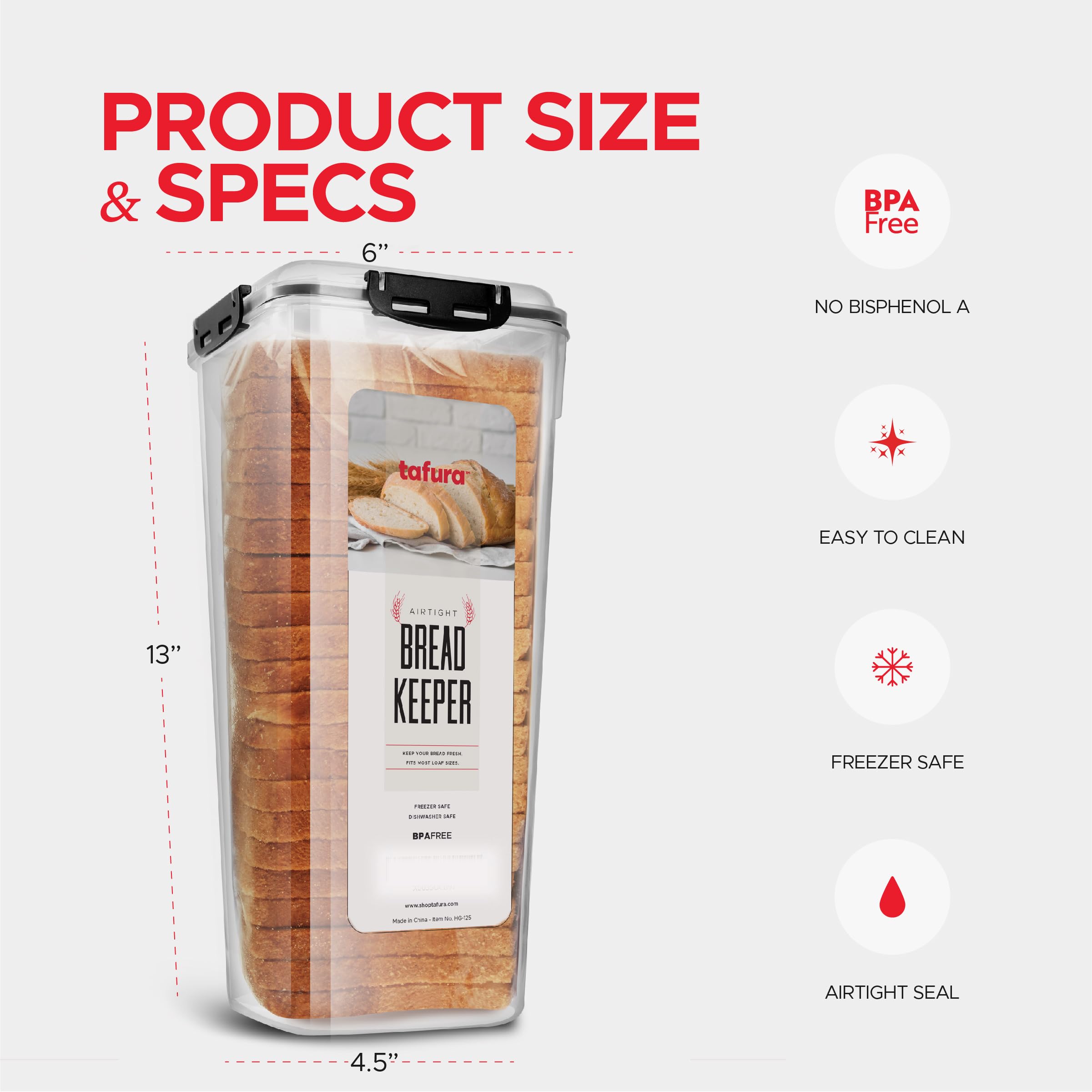 Tafura BPA-free material bread keeper for safe food storage