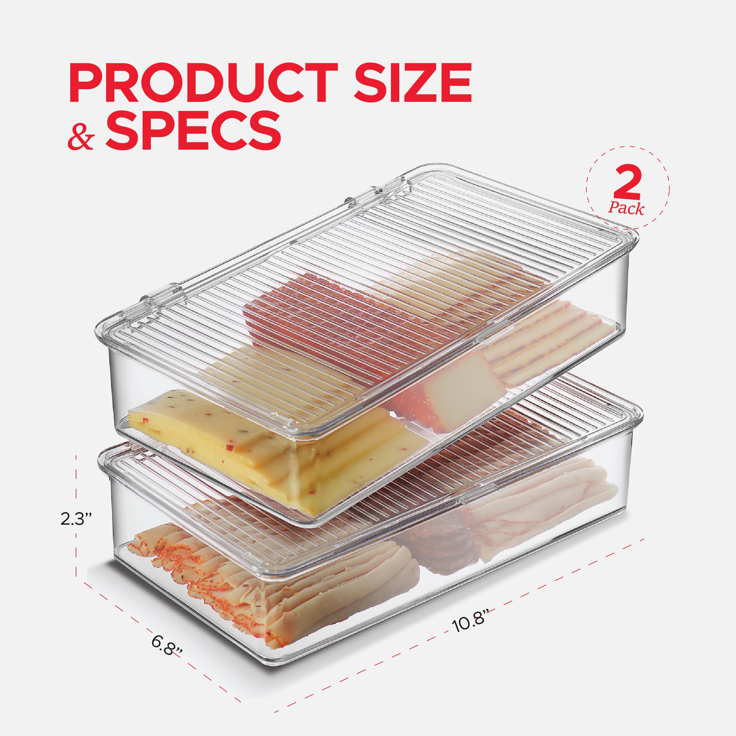 Tafura cheese and meat storage keeper shown with clear lid for easy view.